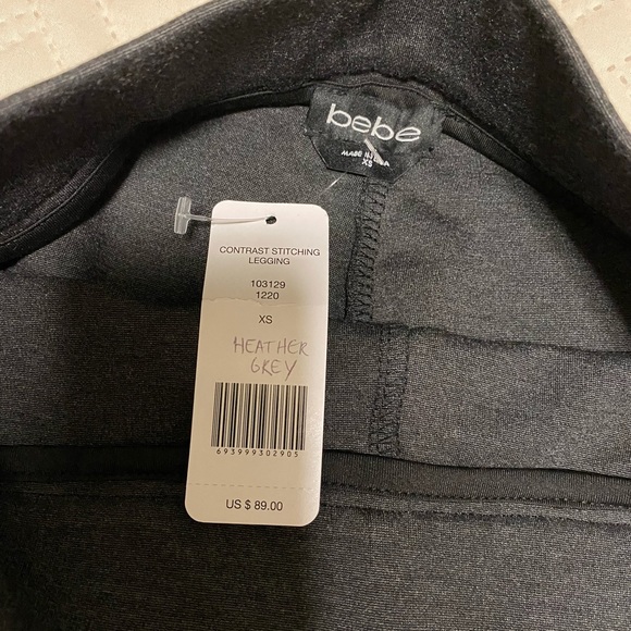 NWT Bebe contrast stitch heather leggings - Picture 9 of 14